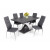 Matt sötétszürke - rusztik fehér asztal + szürke szék