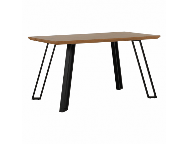 Étkezőasztal, tölgy/fekete, 140x83 cm, PEDAL