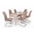 Sonoma tölgy asztal + sötét beige szék