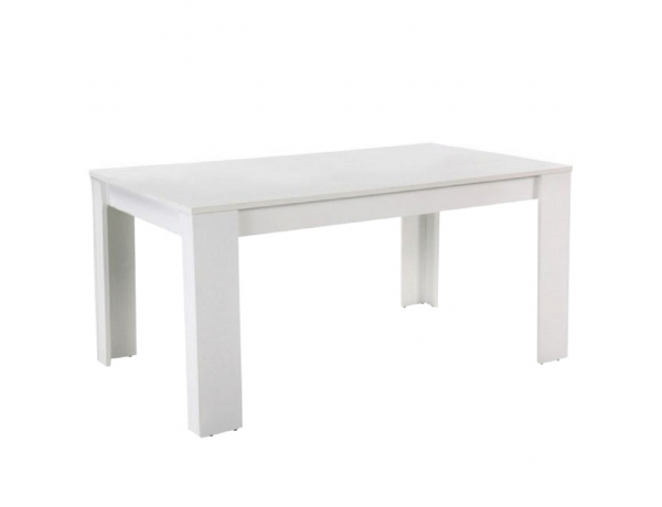 Étkezőasztal, fehér, laminált DTD, 160x90 cm, TOMY NEW