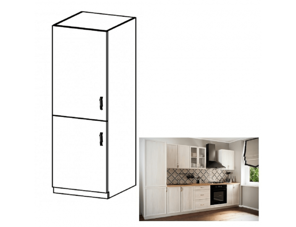 Hűtő beépítő konyhaszekrény D60ZL, balos, fehér/sosna Andersen, SICILIA
