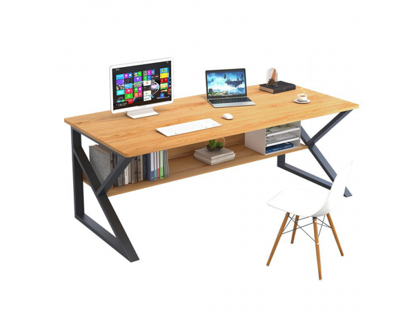 Polcos íróasztal, bükkfa/fekete, TARCAL 140