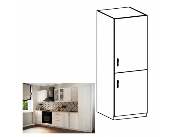 Hűtő beépítő konyhaszekrény D60ZL, jobbos, fehér/sosna Andersen, SICILIA
