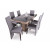 San remo + fekete üveglap asztal + dió - szürke szék