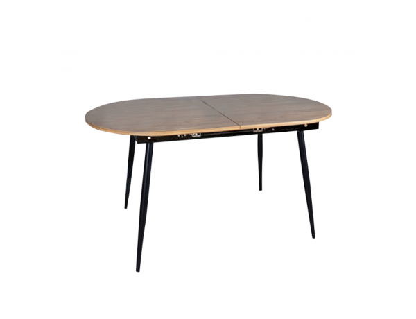 Étkezőasztal, széthúzható, tölgy/fekete 150-190x75 cm, TAMERON