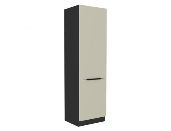 Szekrény beépíthető hűtőhöz, cashmere/fekete, ARAKA 60 LO-210 2F