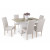Rusztik fehér - sonoma tölgy üveglapos asztal + Sonoma tölgy - beige műbőr székek 