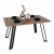 Étkezőasztal, tölgy/fekete, 140x83 cm, PEDAL